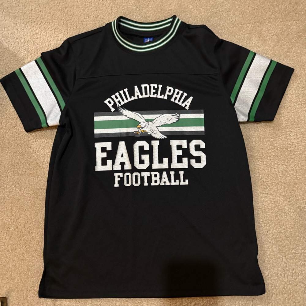 NFL Philadelphia Eagles Black and Green Women's Mesh Jersey